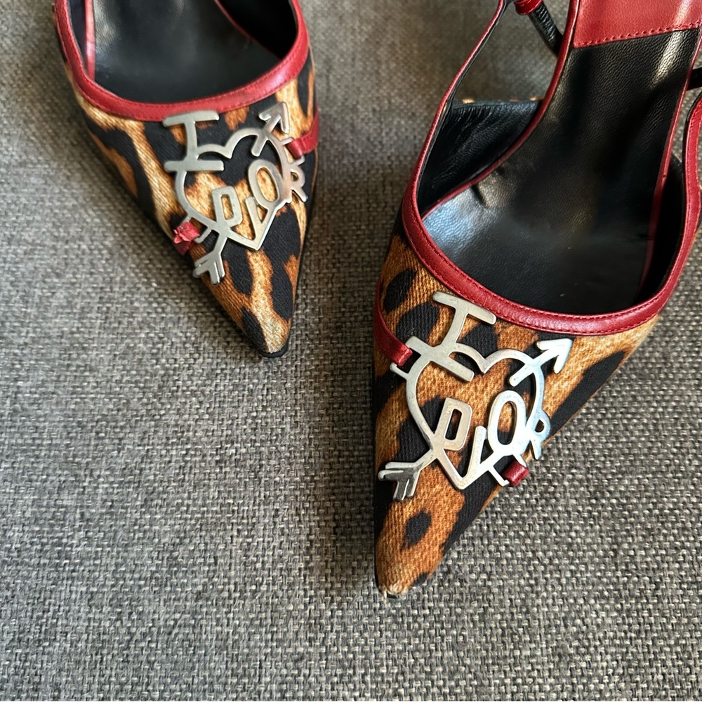 Vintage Dior by John Galliano “I love Dior” slingback heels - Picture 3 of 12